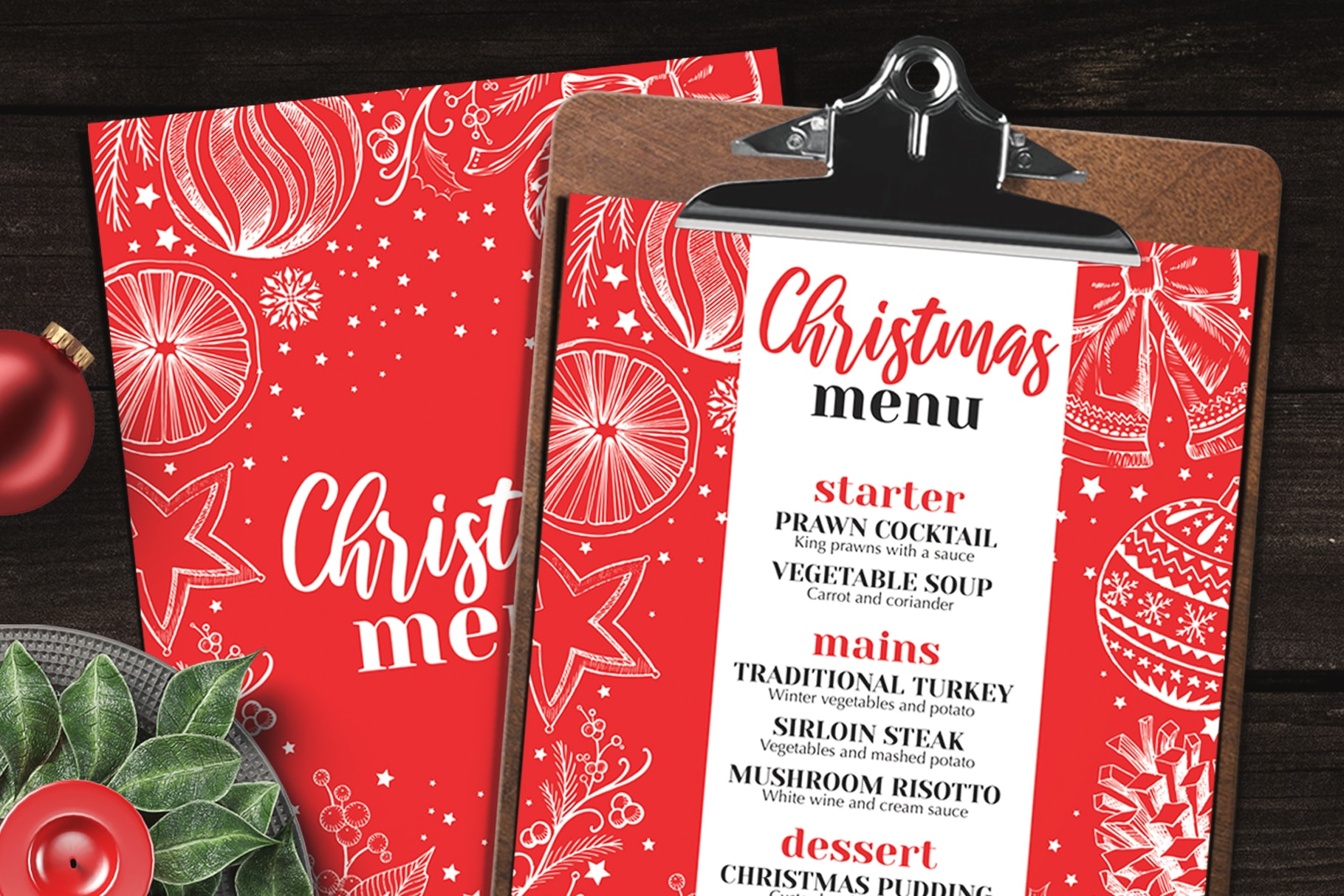 christmas food menu party template for restaurant design chalkboard festive dinner